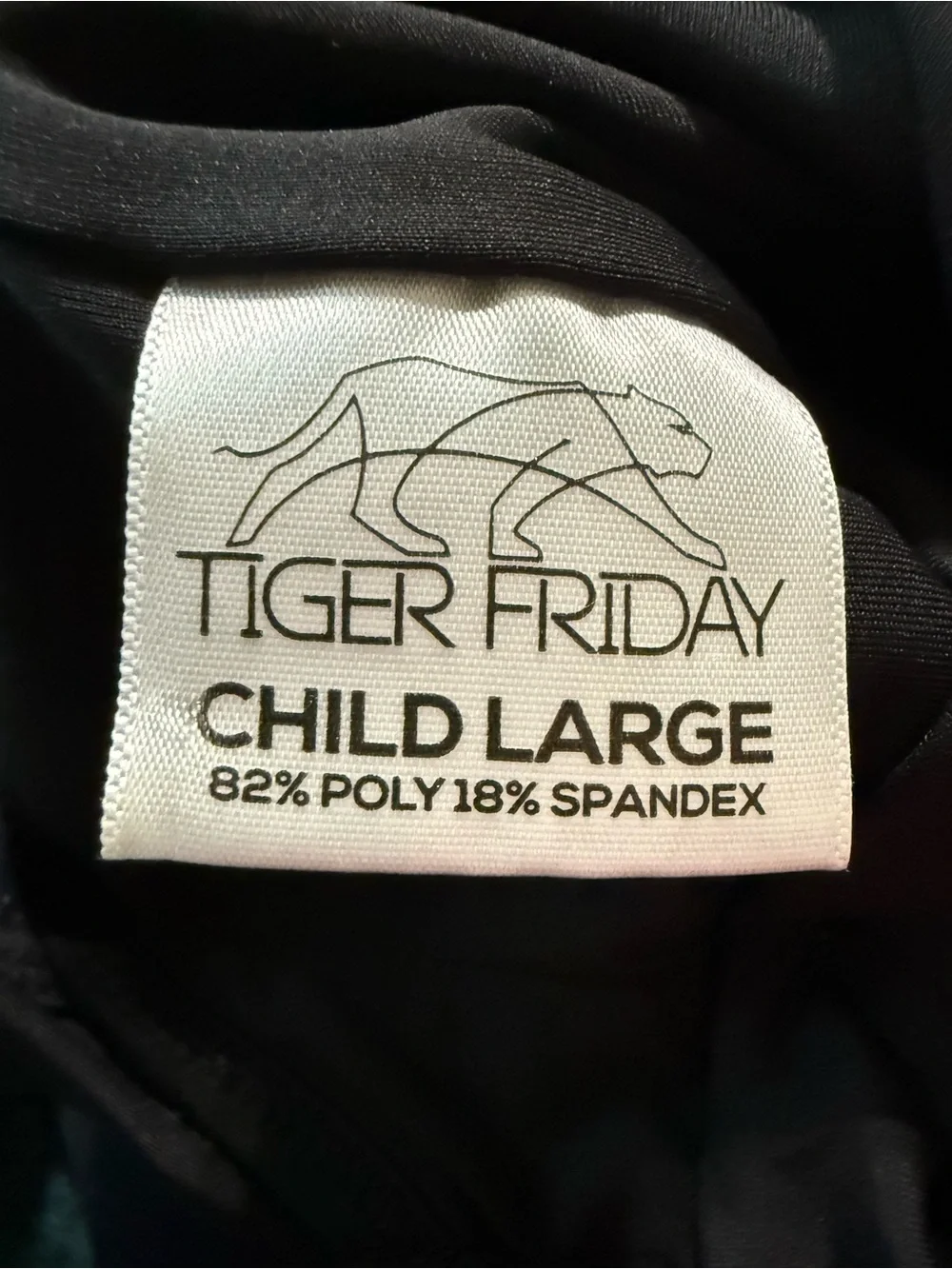 Tiger Friday Girls Black Dance Leotard with Nude Lining - Child Large